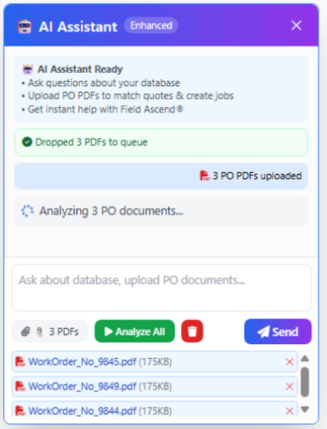 AI field service management software UK - OCR purchase order matching and automated document processing