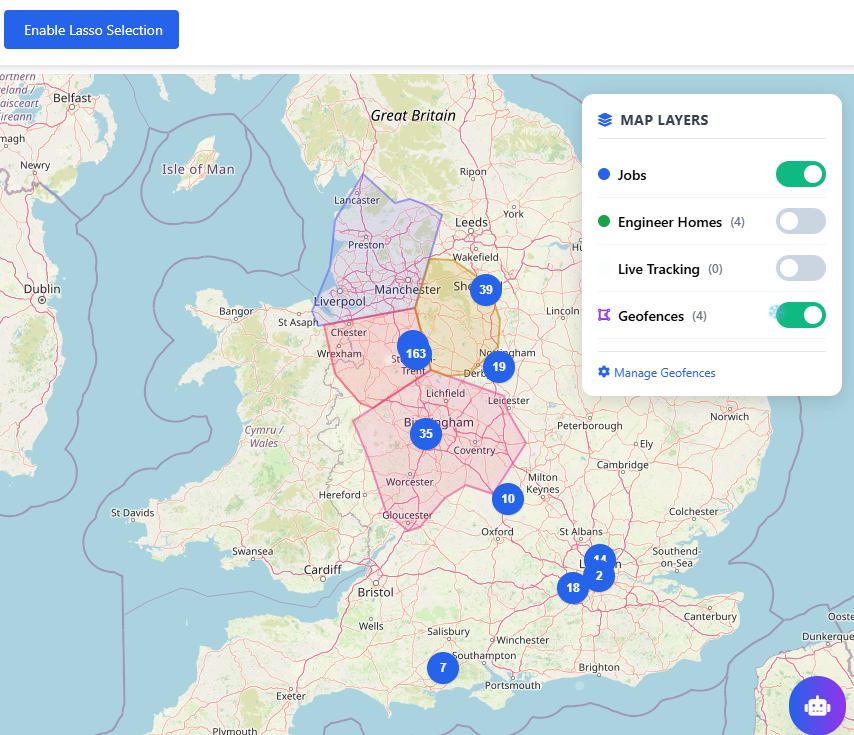 Gardening and grounds maintenance software mobile app showing job completion