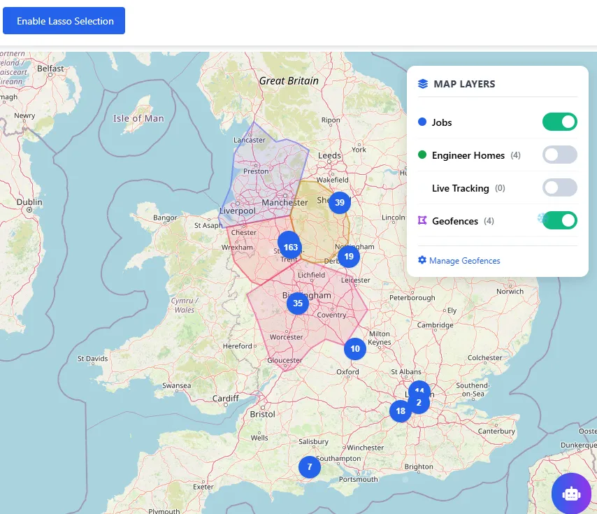 Gardening and landscaping management software for scheduled maintenance work