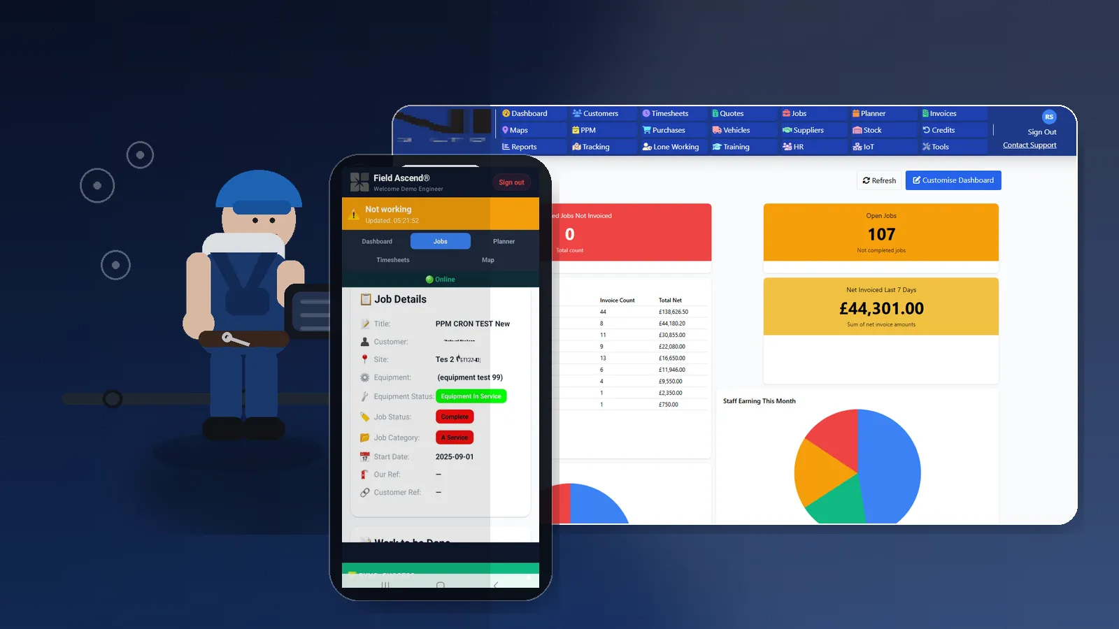 Plumbing field service software UK - job management for plumbers