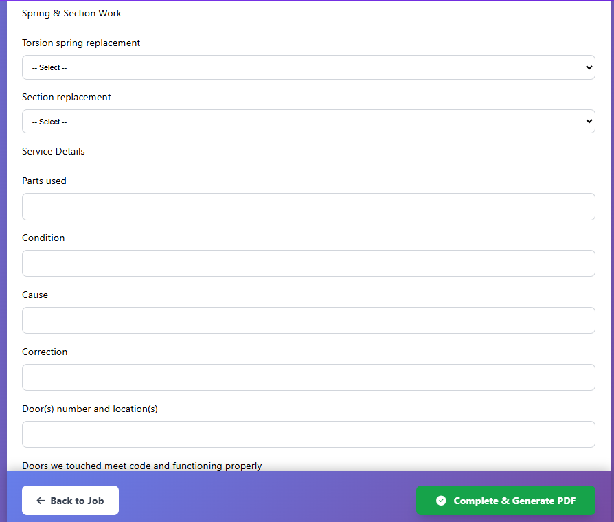 Mobile PPM checklist app showing engineer completing inspection form